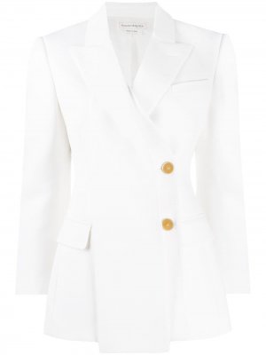 Пиджак с драпированной вставкой Alexander McQueen. Цвет: белый