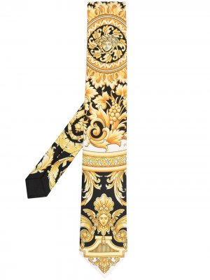 Галстук с принтом Barocco Versace. Цвет: золотистый