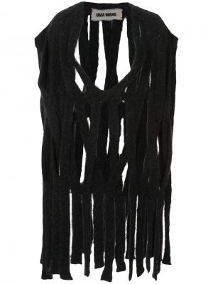 Удлиненный топ из полос ткани Uma Wang. Цвет: черный