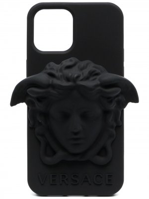 Чехол для iPhone 12 Pro с декором Medusa Versace. Цвет: черный