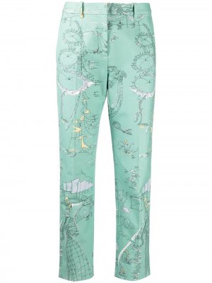 Укороченные брюки с принтом Emilio Pucci. Цвет: зеленый