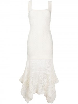 Платье с ажурной юбкой Alexander McQueen. Цвет: нейтральные цвета