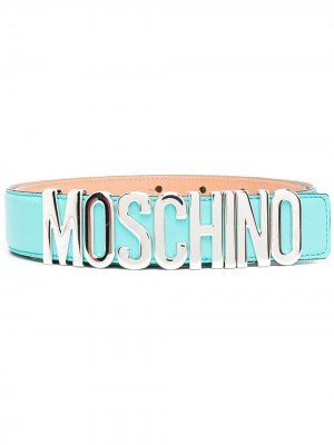 Ремень с пряжкой-логотипом Moschino. Цвет: синий