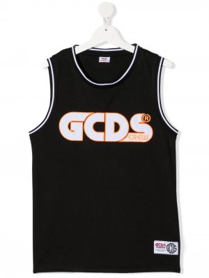 Топ без рукавов с логотипом Gcds Kids. Цвет: черный