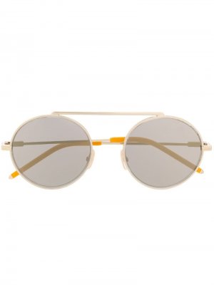 Солнцезащитные очки в круглой оправе Fendi Eyewear. Цвет: серый