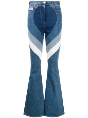 Расклешенные джинсы в полоску Gcds. Цвет: синий