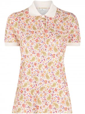 Рубашка поло с цветочным принтом Etro. Цвет: нейтральные цвета