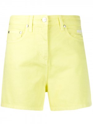 Джинсовые шорты с завышенной талией MSGM. Цвет: желтый