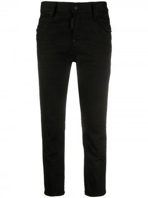 Укороченные джинсы с логотипом Dsquared2. Цвет: черный