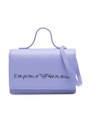 Сумка на плечо с логотипом Emporio Armani Kids. Цвет: фиолетовый