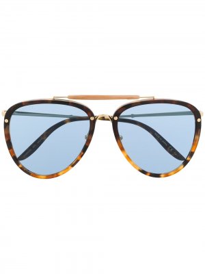 Солнцезащитные очки-авиаторы Gucci Eyewear. Цвет: коричневый