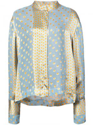 Рубашка в горох со вставками Dvf Diane Von Furstenberg. Цвет: синий