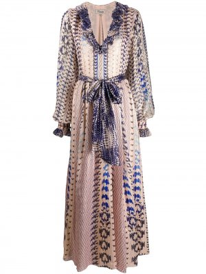 Платье Delilah со змеиным принтом Temperley London. Цвет: розовый