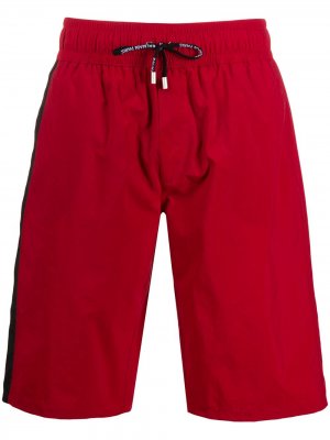 Плавки-шорты с вышитым логотипом Balmain. Цвет: красный