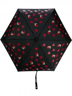 Зонт с узором Moschino. Цвет: черный