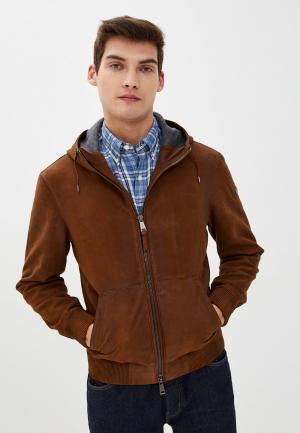 Куртка кожаная Polo Ralph Lauren. Цвет: коричневый