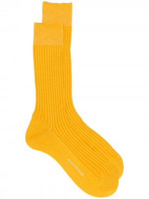 Носки в рубчик Mackintosh. Цвет: желтый