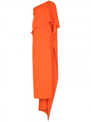 Платье макси на одно плечо Carolina Herrera. Цвет: оранжевый
