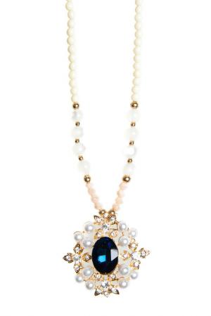 Цепочка с кулоном Luisa Vannini Jewelry. Цвет: goldm white and dark blue