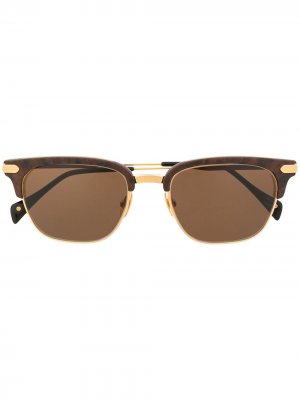 Солнцезащитные очки в квадратной оправе Stefano Ricci. Цвет: коричневый
