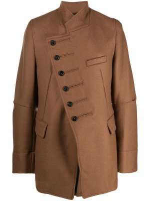 Пальто со смещенной застежкой Ann Demeulemeester. Цвет: коричневый