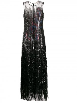 Платье макси с пайетками Emilio Pucci. Цвет: черный