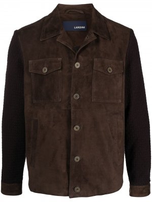 Куртка-рубашка с трикотажными рукавами Lardini. Цвет: коричневый