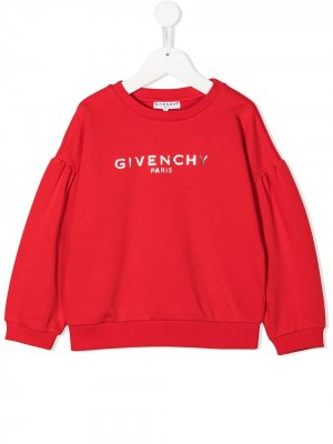 Толстовка оверсайз с логотипом Givenchy Kids. Цвет: красный