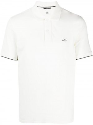 Рубашка поло с вышитым логотипом C.P. Company. Цвет: белый