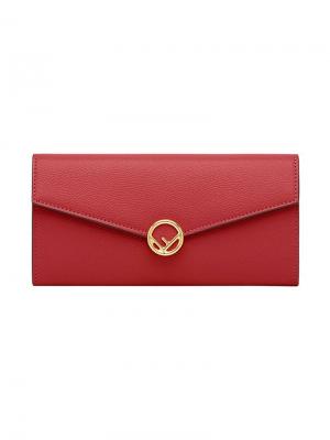 Континентальный кошелек с логотипом Fendi. Цвет: красный