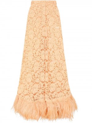 Кружевные брюки с бахромой Dolce & Gabbana. Цвет: розовый