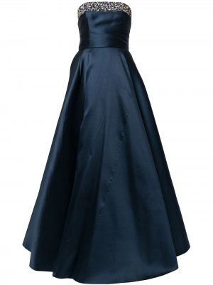 Декорированное платье без бретелей Carolina Herrera. Цвет: синий