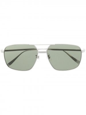 Солнцезащитные очки-авиаторы Dunhill. Цвет: серебристый