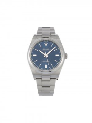 Наручные часы Oyster Perpetual pre-owned 39 мм 2019-го года Rolex. Цвет: синий