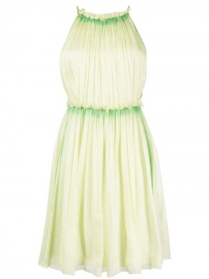 Шифоновое платье с вырезом халтер Alberta Ferretti. Цвет: зеленый