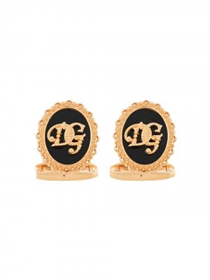 Запонки с логотипом DG Dolce & Gabbana. Цвет: золотистый