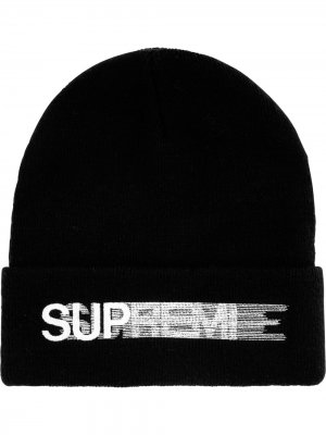 Шапка бини с логотипом Supreme. Цвет: черный
