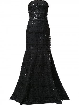 Декорированное платье без бретелей Carolina Herrera. Цвет: черный