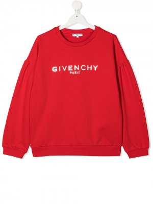 Толстовка с круглым вырезом и логотипом Givenchy Kids. Цвет: красный