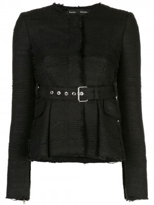 Твидовый пиджак с поясом Proenza Schouler. Цвет: черный