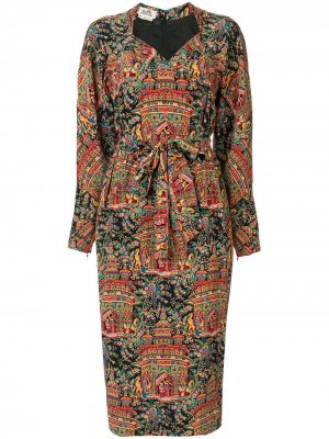 Платье миди с принтом pre-owned Hermès. Цвет: разноцветный