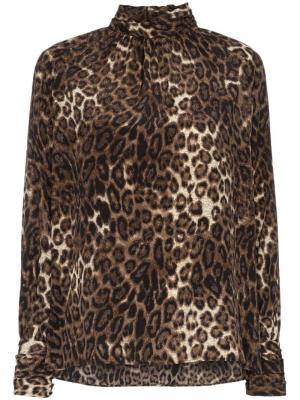 Блузка Alana с леопардовым принтом Nili Lotan. Цвет: коричневый