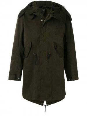 Пальто с капюшоном Ten C. Цвет: зеленый
