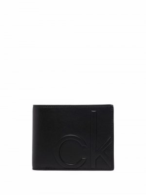Бумажник с тисненым логотипом Calvin Klein. Цвет: черный