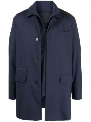 Многослойное пальто Fay. Цвет: синий