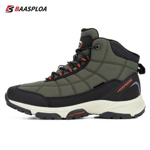Baasploa/Новинка 2022 года, мужская кожаная хлопковая обувь, непромокаемая уличная дорожная походная теплые зимние кроссовки, повседневная прогулочная обувь BAASPLOA